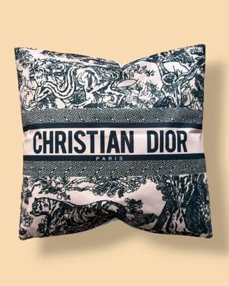 Copricuscino Dior Toile de Jouy marrone e nero