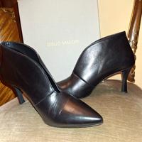 Tronchetti neri in pelle cashmere Stelio Malori 