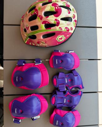 Protezioni bambina pattini roller blade+casco