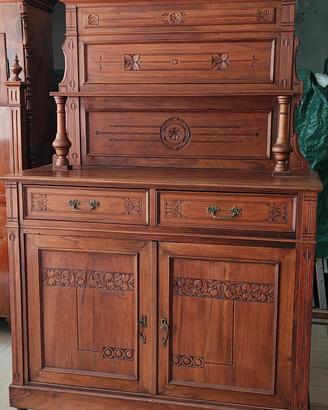 Credenza Madie intagliata legno Massello Noce