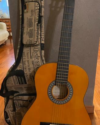 Chitarra con custodia e supporto