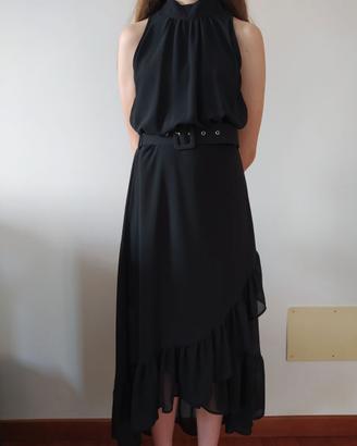 Silvian Heach - abito lungo nero con cintura-tg. S