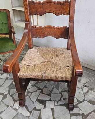 Sedia Capotavola Vintage in Legno Massiccio