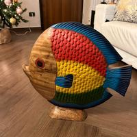 pesce e gufo in legno