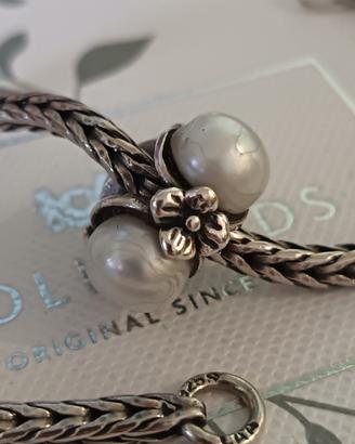 Charm Trollbeads  tripla perla 
