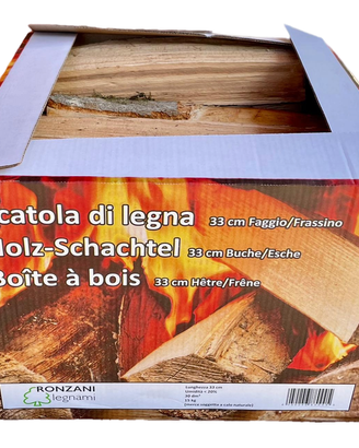 Legna da ardere di faggio e frassino in scatola