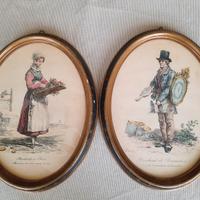 Litografie di Carle Vernet in cornice ovale