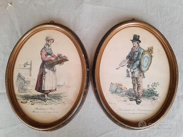 Litografie di Carle Vernet in cornice ovale