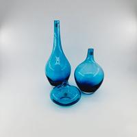 🌟 Set 3 Vasi IKEA Salong in Vetro Blu – Design Jo