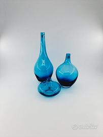 🌟 Set 3 Vasi IKEA Salong in Vetro Blu – Design Jo