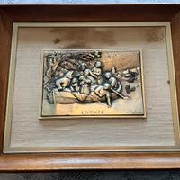 Quadro argento Ottaviani con cornice legno