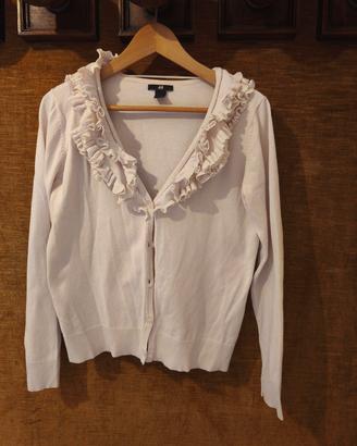 Maglia H&M Rosa Cipria con Volant in Cotone