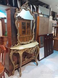 consolle in legno e marmo 