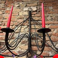 Candelabro antico in ferro battuto 