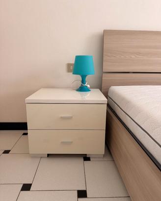 2 comodini moderni con cassetti + abat-jour