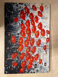 Quadro stampato papaveri rossi