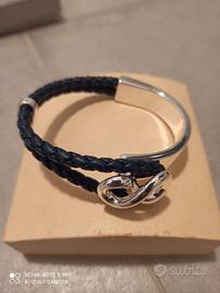 bracciale INFINITO argento e cordoncino blu