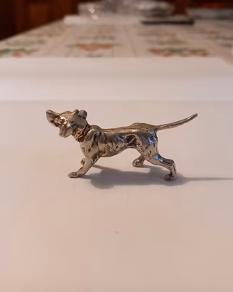 Cane Pointer in miniatura in argento massiccio 800