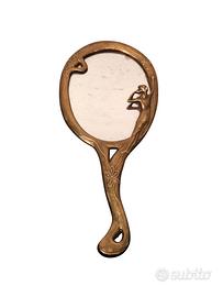 Specchio da toeletta portatile in ottone vintage