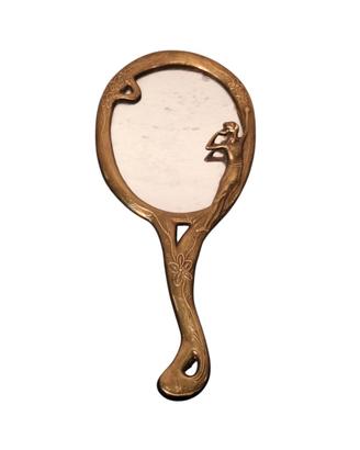Specchio da toeletta portatile in ottone vintage