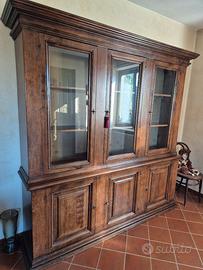 credenza 3 ante in legno vetro