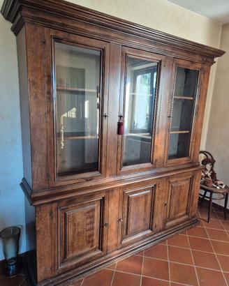 credenza 3 ante in legno vetro