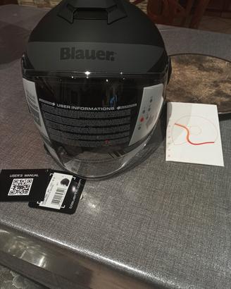 Casco Blauer HT demi Jet - 01 Nero opaco/ Grigio-L