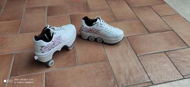 Scarpe con rotelle n. 34 bambina