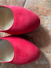 Scarpe con tacco eleganti rosso arancio