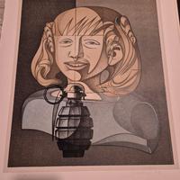 Litografia Floriano Bodini dal titolo "Paola"