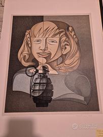 Litografia Floriano Bodini dal titolo "Paola"