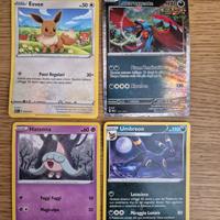 Carte Pokemon 4 pezzi + 1 pacchetto chiuso