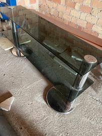 Tavolino vetro e acciaio