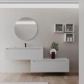 Mobile bagno sospeso 120 cm bianco opaco con casse