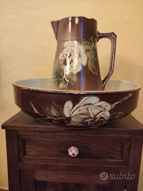Brocca e catino in ceramica fine 800