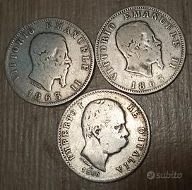 #1907 - 3 monete Regno d’Italia 1 Lira Argento