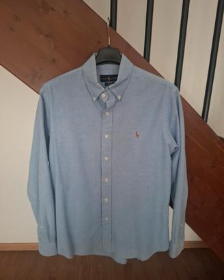 camicia uomo Ralph Lauren celeste Oxford L
