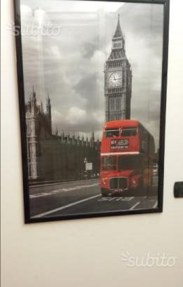 Quadro con stampa Big Ben e bus londinese