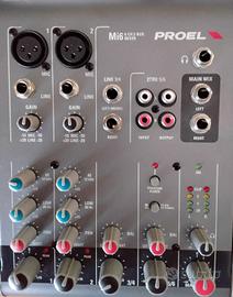mixer a  6 canali e 2 bus proel Mi6 dj

