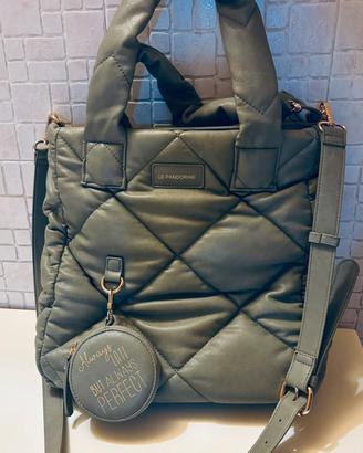 Le Pandorine, Borsa  similpelle trapuntata verde
