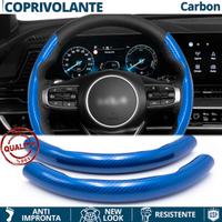 COPRIVOLANTE per KIA Effetto FIBRA CARBONIO Blu