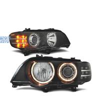 FARI OCCHI ANGEL BMW X5 E53 99-03 FONDO NERO FRECC