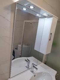 Specchio per mobile bagno con antina luci LED