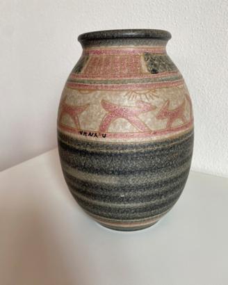 Vaso in ceramica artigianale decorato