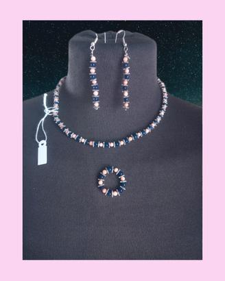 Parure pelli d'angelo e Lapislazzuli