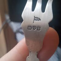 Forchetta rara vintage antico. W&H. con argento. 