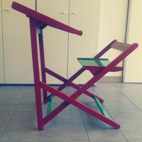 Banco scuola pieghevole vintage anni 60