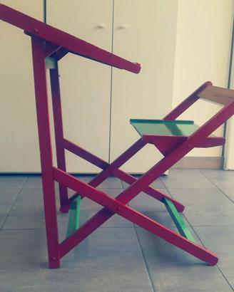 Banco scuola pieghevole vintage anni 60