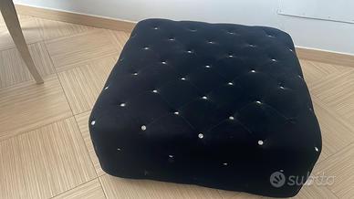 Pouf Quadrato grande Velluto Nero