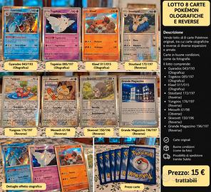Carte Pokémon 8 pz